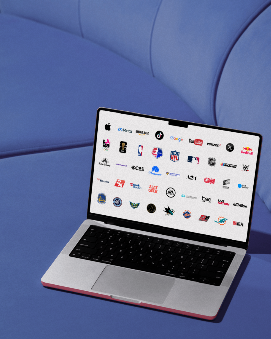 A laptop displaying member organization logos