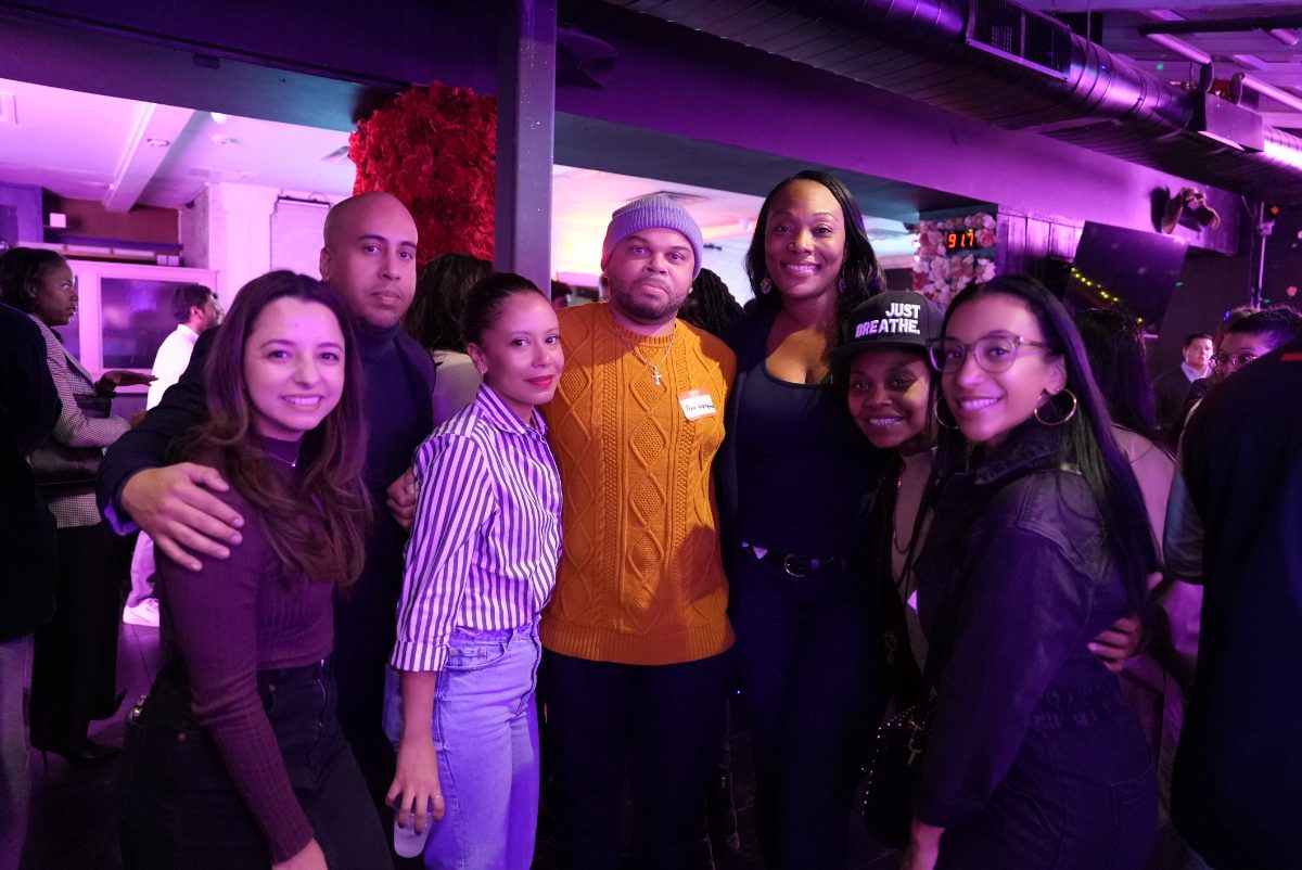 Arena community members gathered at an event